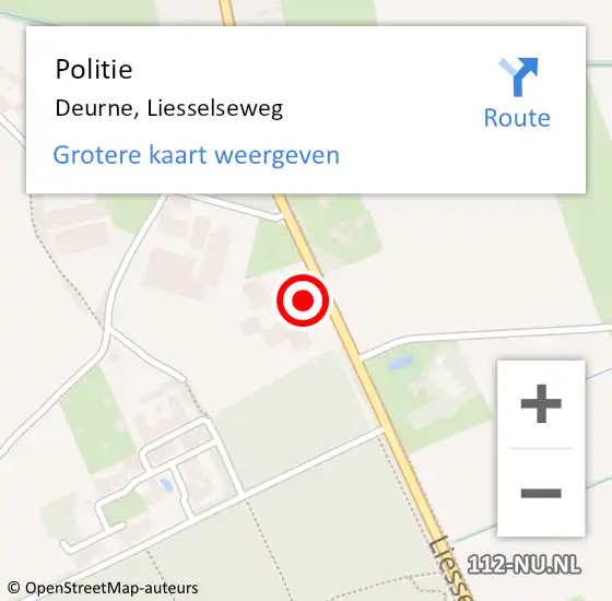 Locatie op kaart van de 112 melding: Politie Deurne, Liesselseweg op 23 februari 2017 12:18