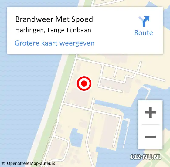 Locatie op kaart van de 112 melding: Brandweer Met Spoed Naar Harlingen, Lange Lijnbaan op 23 februari 2017 12:25