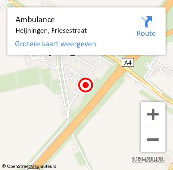 Locatie op kaart van de 112 melding: Ambulance Heijningen, Friesestraat op 23 februari 2017 12:31