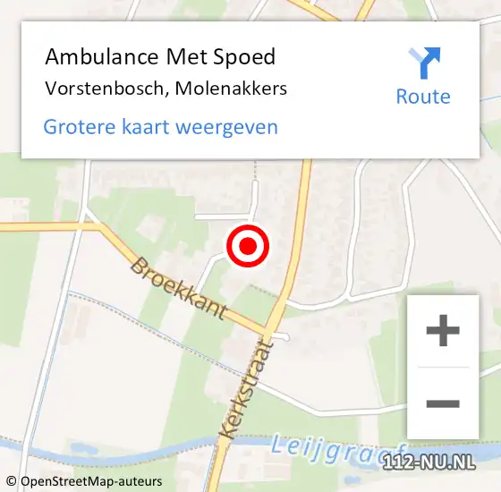 Locatie op kaart van de 112 melding: Ambulance Met Spoed Naar Vorstenbosch, Molenakkers op 23 februari 2017 13:18