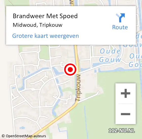 Locatie op kaart van de 112 melding: Brandweer Met Spoed Naar Midwoud, Tripkouw op 23 februari 2017 13:34