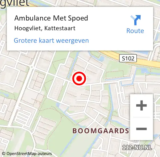 Locatie op kaart van de 112 melding: Ambulance Met Spoed Naar Hoogvliet, Kattestaart op 23 februari 2017 15:23