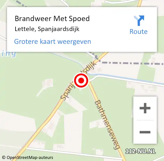 Locatie op kaart van de 112 melding: Brandweer Met Spoed Naar Lettele, Spanjaardsdijk op 23 februari 2017 15:24