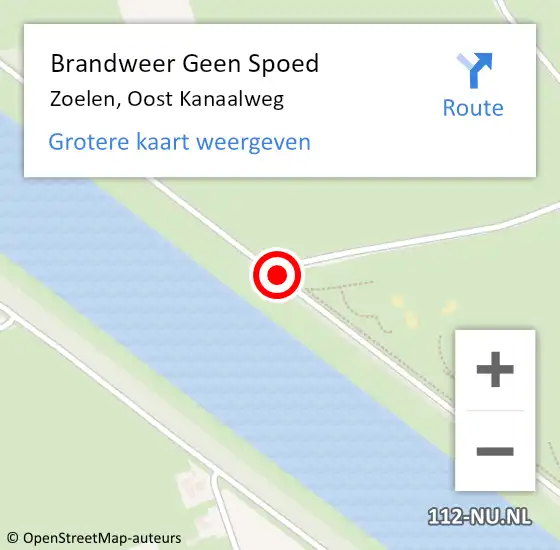 Locatie op kaart van de 112 melding: Brandweer Geen Spoed Naar Zoelen, Oost Kanaalweg op 23 februari 2017 15:51