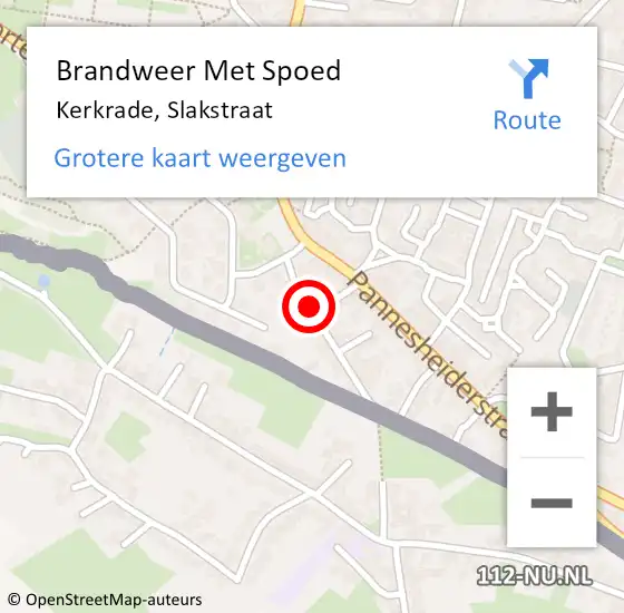 Locatie op kaart van de 112 melding: Brandweer Met Spoed Naar Kerkrade, Slakstraat op 23 februari 2017 15:54