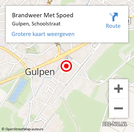 Locatie op kaart van de 112 melding: Brandweer Met Spoed Naar Gulpen, Schoolstraat op 23 februari 2017 16:01