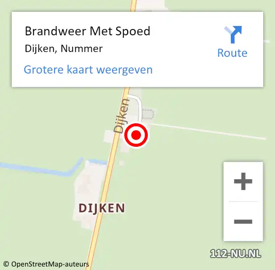 Locatie op kaart van de 112 melding: Brandweer Met Spoed Naar Dijken, Nummer op 23 februari 2017 16:35