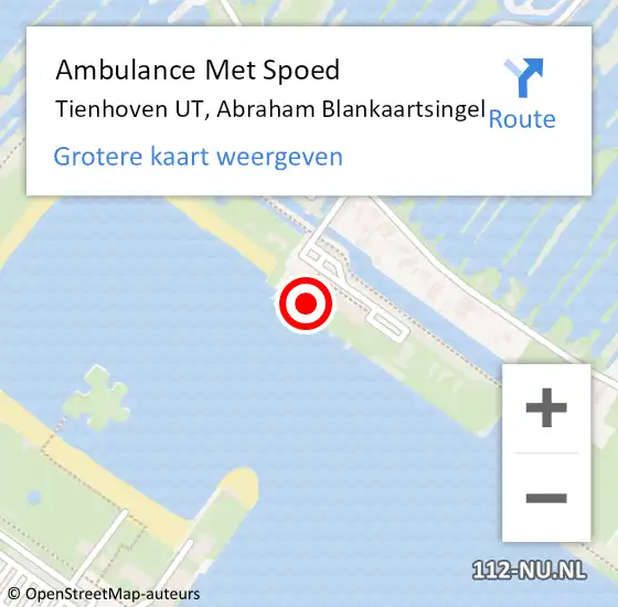 Locatie op kaart van de 112 melding: Ambulance Met Spoed Naar Tienhoven UT, Abraham Blankaartsingel op 23 februari 2017 16:36