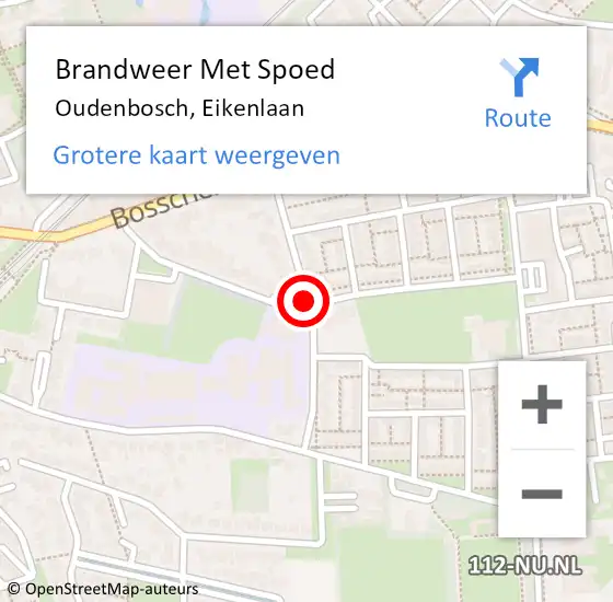 Locatie op kaart van de 112 melding: Brandweer Met Spoed Naar Oudenbosch, Eikenlaan op 23 februari 2017 16:53