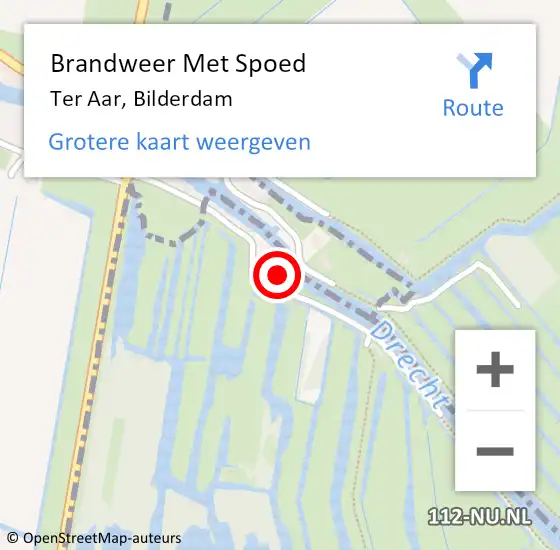 Locatie op kaart van de 112 melding: Brandweer Met Spoed Naar Ter Aar, Bilderdam op 23 februari 2017 16:56