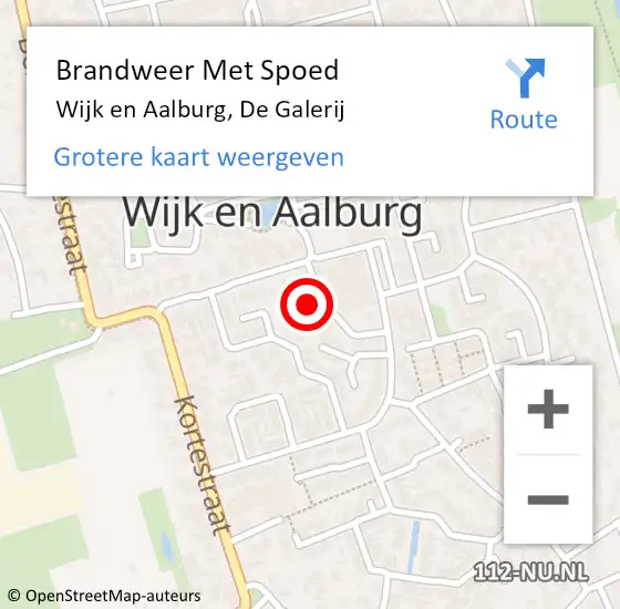 Locatie op kaart van de 112 melding: Brandweer Met Spoed Naar Wijk en Aalburg, De Galerij op 23 februari 2017 17:02