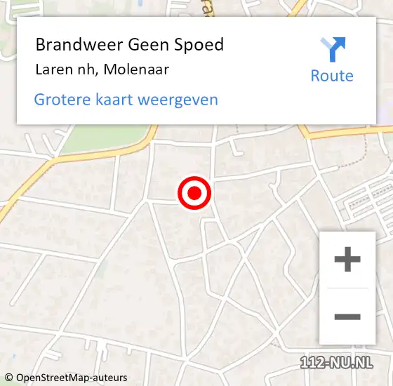 Locatie op kaart van de 112 melding: Brandweer Geen Spoed Naar Laren nh, Molenaar op 23 februari 2017 17:02