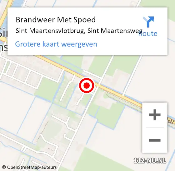 Locatie op kaart van de 112 melding: Brandweer Met Spoed Naar Sint Maartensvlotbrug, Sint Maartensweg op 23 februari 2017 17:14