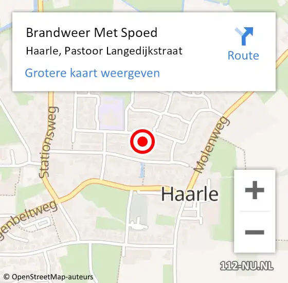 Locatie op kaart van de 112 melding: Brandweer Met Spoed Naar Haarle, Pastoor Langedijkstraat op 23 februari 2017 17:16