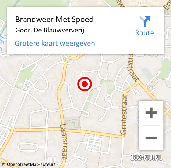 Locatie op kaart van de 112 melding: Brandweer Met Spoed Naar Goor, De Blauwververij op 23 februari 2017 17:16