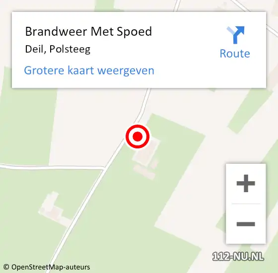 Locatie op kaart van de 112 melding: Brandweer Met Spoed Naar Deil, Polsteeg op 23 februari 2017 17:21