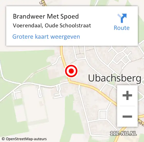 Locatie op kaart van de 112 melding: Brandweer Met Spoed Naar Voerendaal, Oude Schoolstraat op 23 februari 2017 17:23