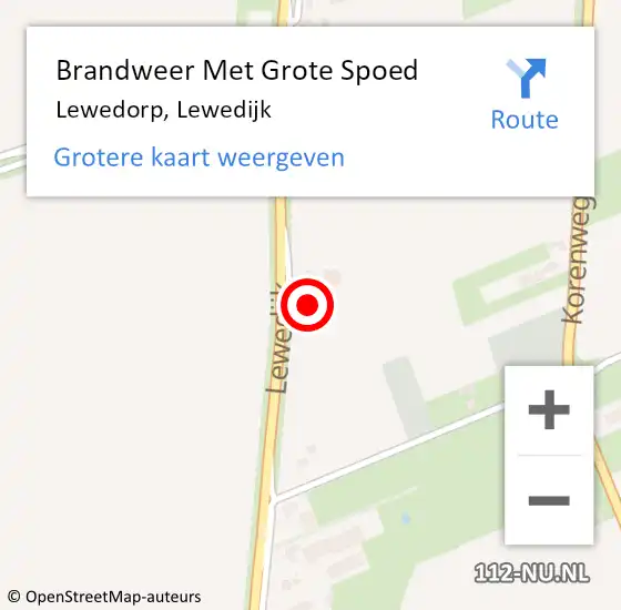 Locatie op kaart van de 112 melding: Brandweer Met Grote Spoed Naar Lewedorp, Lewedijk op 23 februari 2017 17:28