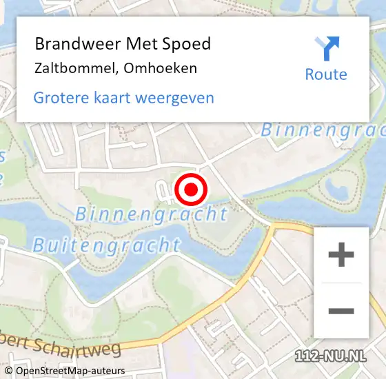 Locatie op kaart van de 112 melding: Brandweer Met Spoed Naar Zaltbommel, Omhoeken op 23 februari 2017 17:33