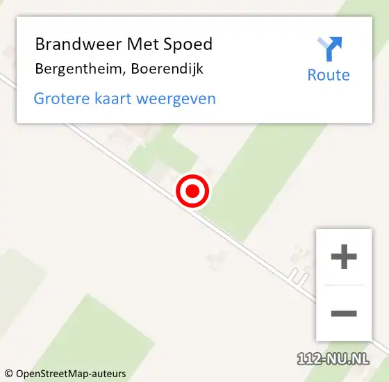 Locatie op kaart van de 112 melding: Brandweer Met Spoed Naar Bergentheim, Boerendijk op 23 februari 2017 17:39