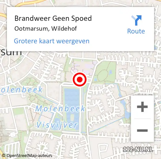 Locatie op kaart van de 112 melding: Brandweer Geen Spoed Naar Ootmarsum, Wildehof op 23 februari 2017 17:39