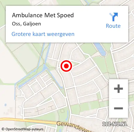 Locatie op kaart van de 112 melding: Ambulance Met Spoed Naar Oss, Galjoen op 23 februari 2017 17:40