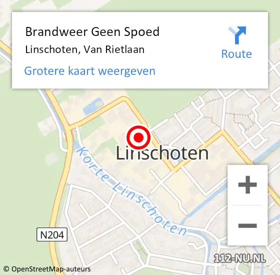 Locatie op kaart van de 112 melding: Brandweer Geen Spoed Naar Linschoten, Van Rietlaan op 23 februari 2017 17:45