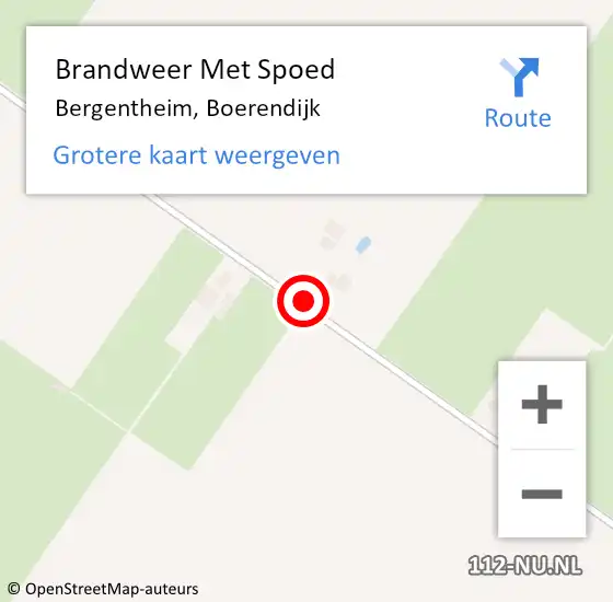 Locatie op kaart van de 112 melding: Brandweer Met Spoed Naar Bergentheim, Boerendijk op 23 februari 2017 17:48