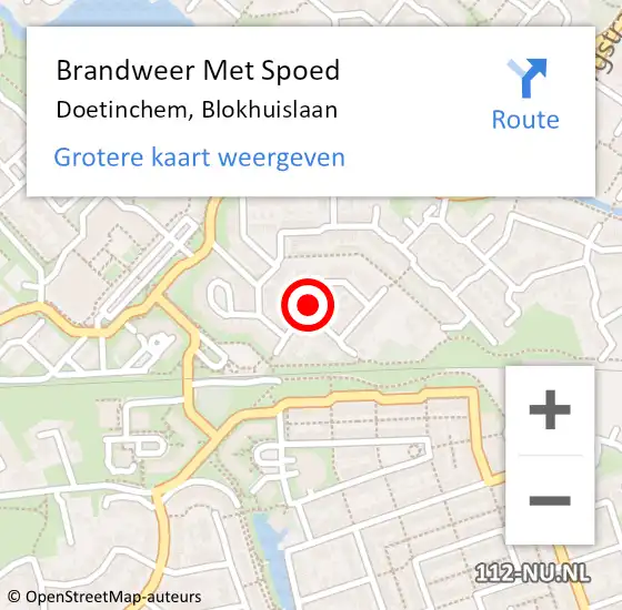 Locatie op kaart van de 112 melding: Brandweer Met Spoed Naar Doetinchem, Blokhuislaan op 23 februari 2017 17:48