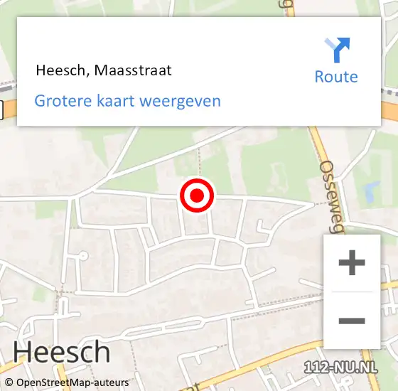 Locatie op kaart van de 112 melding:  Heesch, Maasstraat op 23 februari 2017 17:48