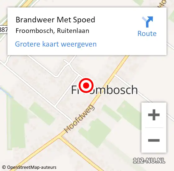 Locatie op kaart van de 112 melding: Brandweer Met Spoed Naar Froombosch, Ruitenlaan op 23 februari 2017 17:50