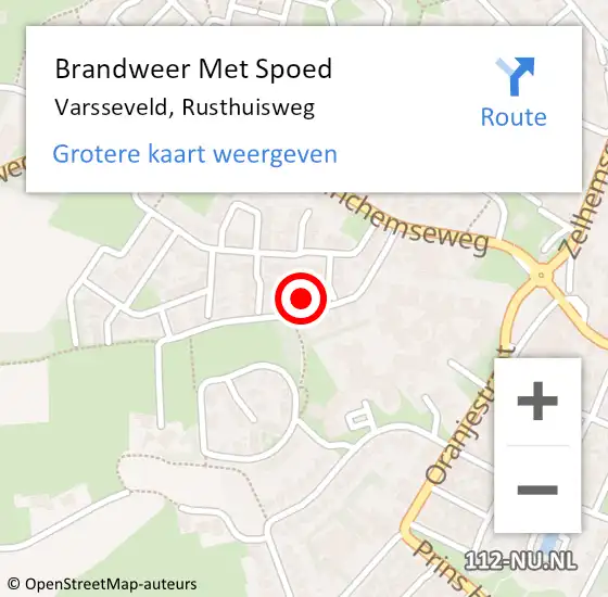 Locatie op kaart van de 112 melding: Brandweer Met Spoed Naar Varsseveld, Rusthuisweg op 23 februari 2017 17:54