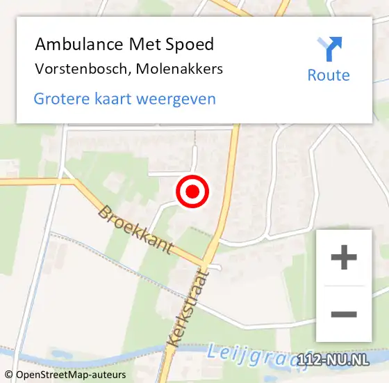 Locatie op kaart van de 112 melding: Ambulance Met Spoed Naar Vorstenbosch, Molenakkers op 23 februari 2017 17:57