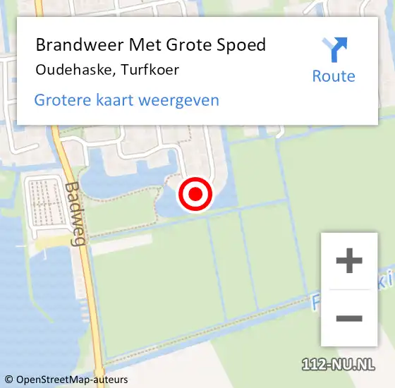 Locatie op kaart van de 112 melding: Brandweer Met Grote Spoed Naar Oudehaske, Turfkoer op 23 februari 2017 17:57