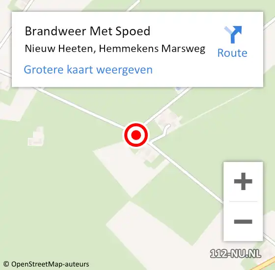 Locatie op kaart van de 112 melding: Brandweer Met Spoed Naar Nieuw Heeten, Hemmekens Marsweg op 23 februari 2017 17:59