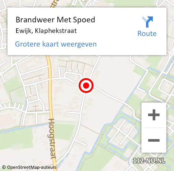 Locatie op kaart van de 112 melding: Brandweer Met Spoed Naar Ewijk, Klaphekstraat op 23 februari 2017 18:05