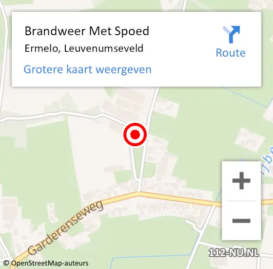 Locatie op kaart van de 112 melding: Brandweer Met Spoed Naar Ermelo, Leuvenumseveld op 23 februari 2017 18:07