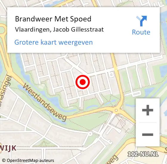 Locatie op kaart van de 112 melding: Brandweer Met Spoed Naar Vlaardingen, Jacob Gillesstraat op 23 februari 2017 18:08