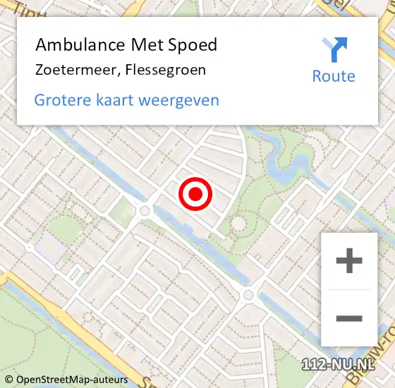 Locatie op kaart van de 112 melding: Ambulance Met Spoed Naar Zoetermeer, Flessegroen op 23 februari 2017 18:13