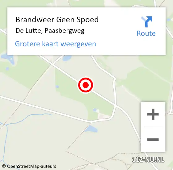 Locatie op kaart van de 112 melding: Brandweer Geen Spoed Naar De Lutte, Paasbergweg op 23 februari 2017 18:14