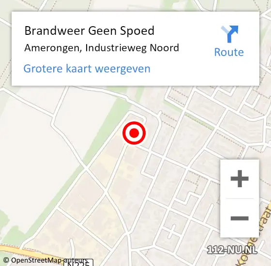 Locatie op kaart van de 112 melding: Brandweer Geen Spoed Naar Amerongen, Industrieweg Noord op 23 februari 2017 18:20