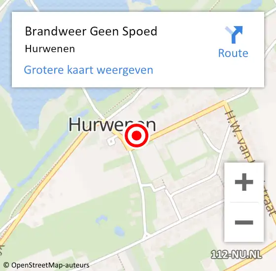 Locatie op kaart van de 112 melding: Brandweer Geen Spoed Naar Hurwenen op 23 februari 2017 18:29