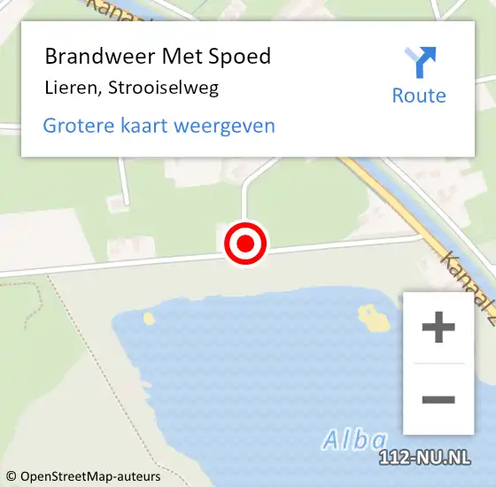 Locatie op kaart van de 112 melding: Brandweer Met Spoed Naar Lieren, Strooiselweg op 23 februari 2017 18:29