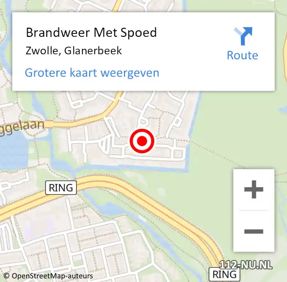 Locatie op kaart van de 112 melding: Brandweer Met Spoed Naar Zwolle, Glanerbeek op 23 februari 2017 18:31