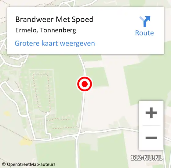 Locatie op kaart van de 112 melding: Brandweer Met Spoed Naar Ermelo, Tonnenberg op 23 februari 2017 18:34