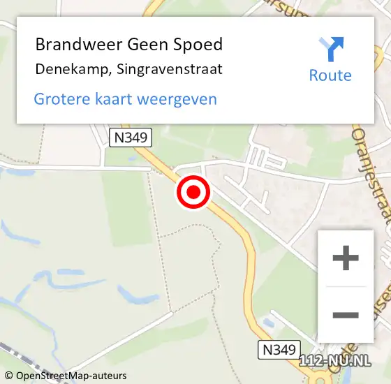 Locatie op kaart van de 112 melding: Brandweer Geen Spoed Naar Denekamp, Singravenstraat op 23 februari 2017 18:36