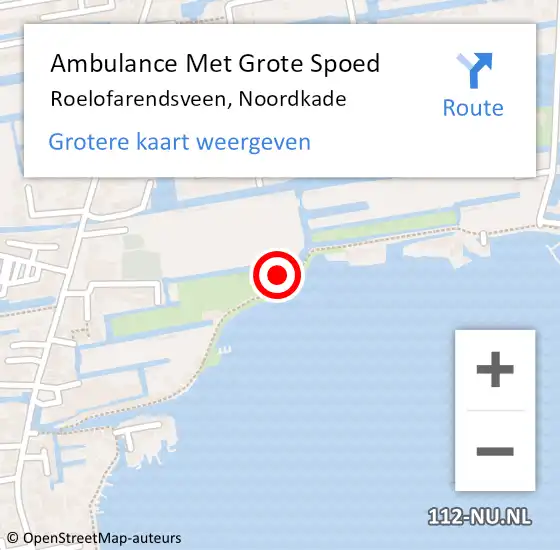 Locatie op kaart van de 112 melding: Ambulance Met Grote Spoed Naar Roelofarendsveen, Noordkade op 23 februari 2017 18:38