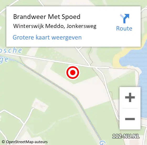 Locatie op kaart van de 112 melding: Brandweer Met Spoed Naar Winterswijk Meddo, Jonkersweg op 23 februari 2017 18:45