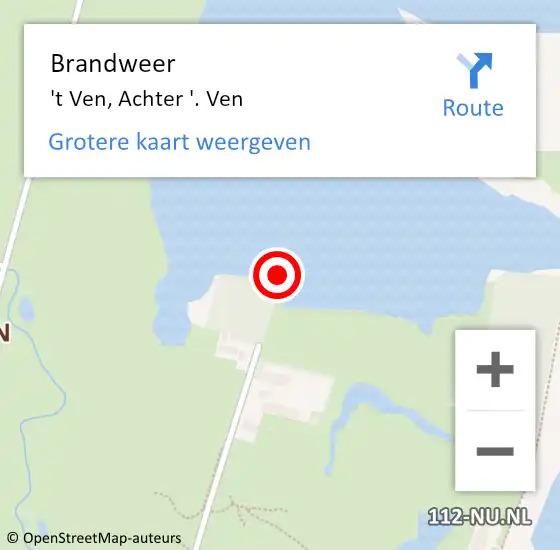 Locatie op kaart van de 112 melding: Brandweer 't Ven, Achter '. Ven op 23 februari 2017 18:48