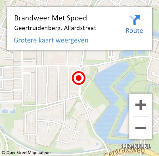 Locatie op kaart van de 112 melding: Brandweer Met Spoed Naar Geertruidenberg, Allardstraat op 23 februari 2017 18:49